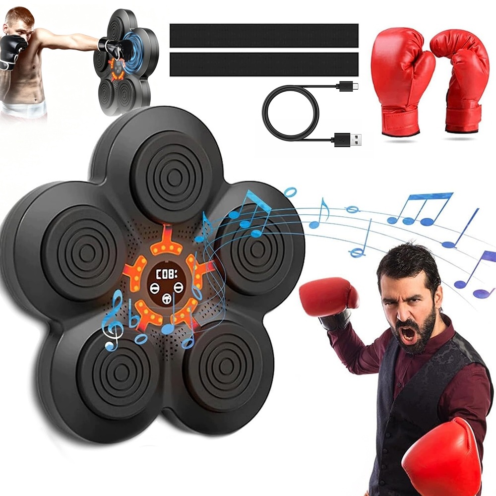 Bluetooth Nástěnný Boxovací Disk Hudební Tréninková Tabule 2 páry rukavic