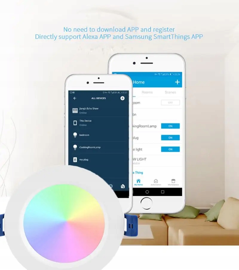 12W Tuya Zigbee 3.0 Smart LED Downlight RGBCW Halogen na smarta Marka inna