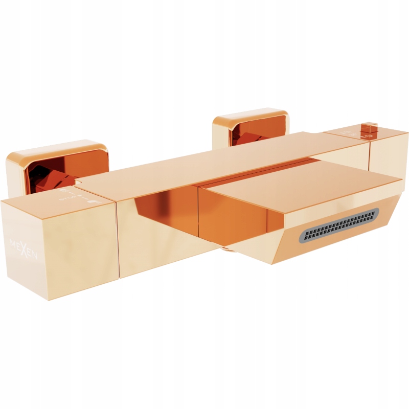 Mexen Cube termostatická vaňová batéria, zlatoružová