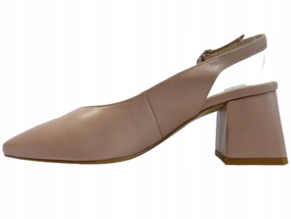 Růžové lodičky bez podpatku, sandály na podpatku Karino 36