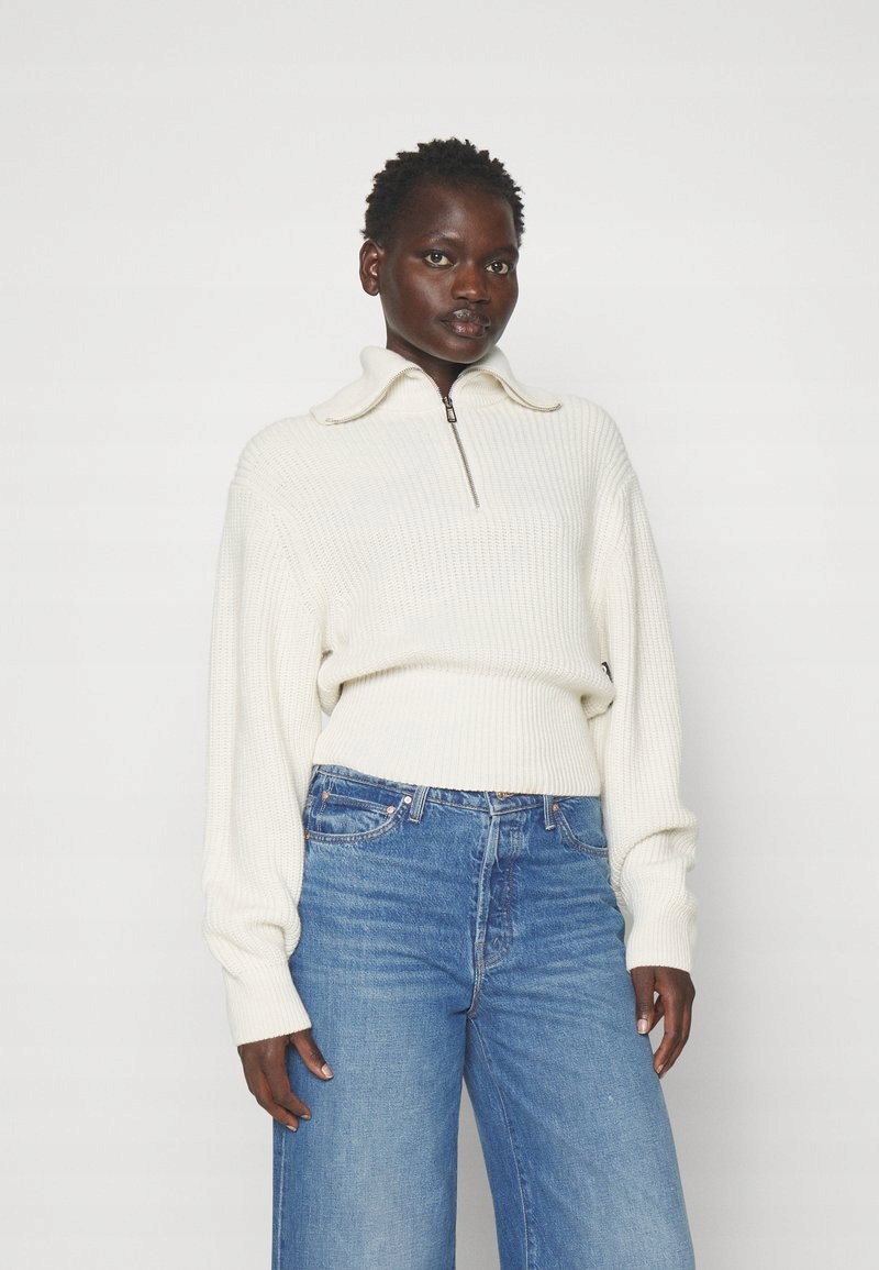 Svetr s rozepínacím rolákem, pohovka, ecru Hugo S