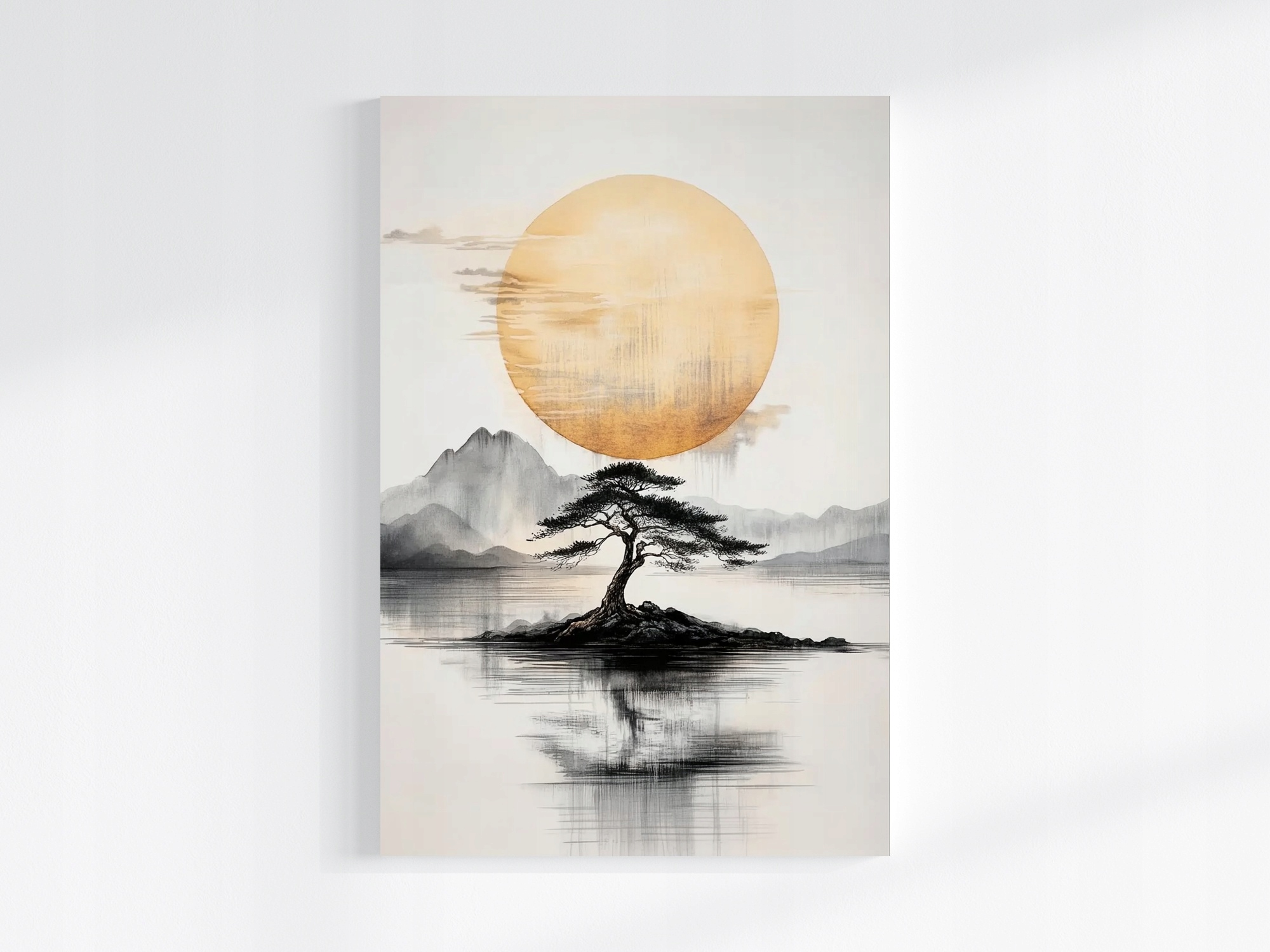 Obraz Na Plátně Canvas Japonsko Dřevo Zen Slunce Hory Ostrov Orient 80x120