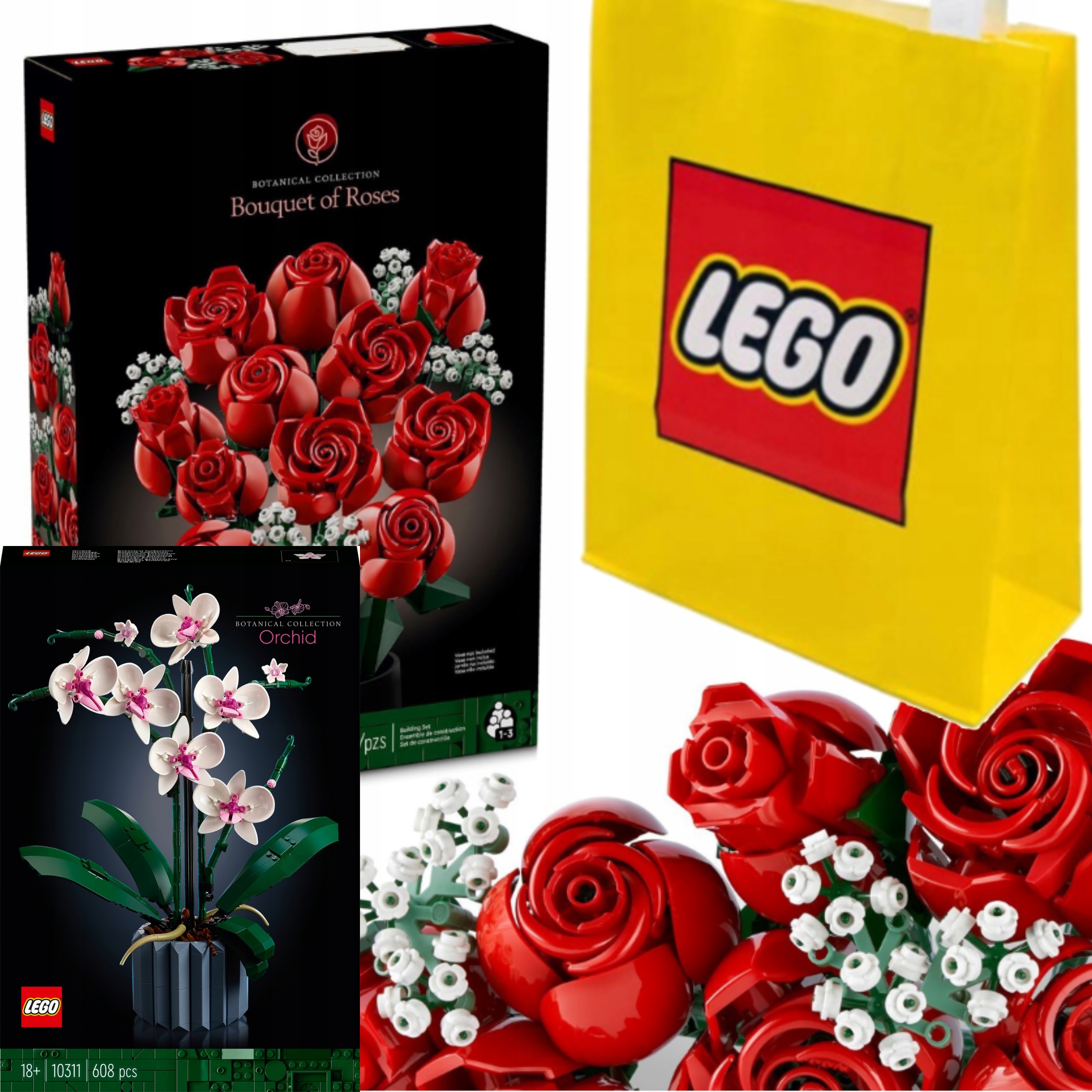 Lego Kytice Růží 10328 Valentýnský dárek Pro Ni Růžové Ikony Taška 10311