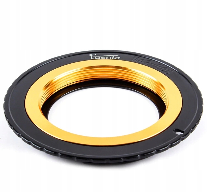 Adapter M42 do CANON EOS EF EF-S Blokada Regulacja metalowy wysoka jakość Kod producenta M42-EOS GOLD