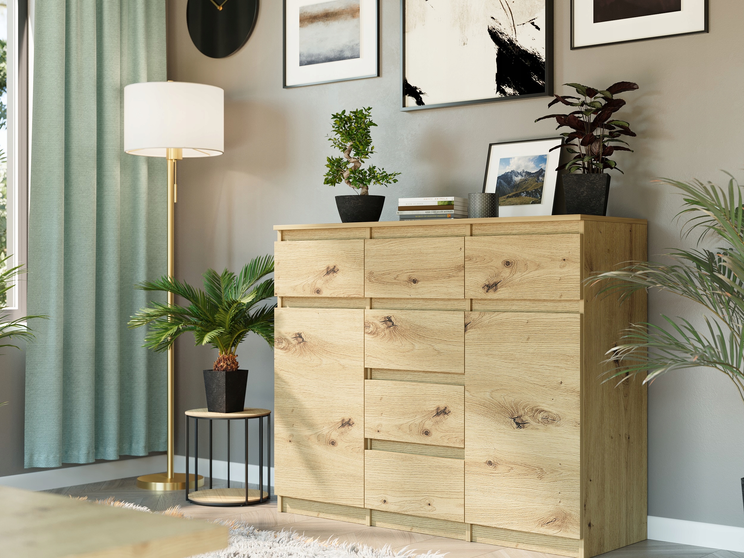 KOMODA 98CM SZAFKA 6 SZUFLAD ARTISAN S62D