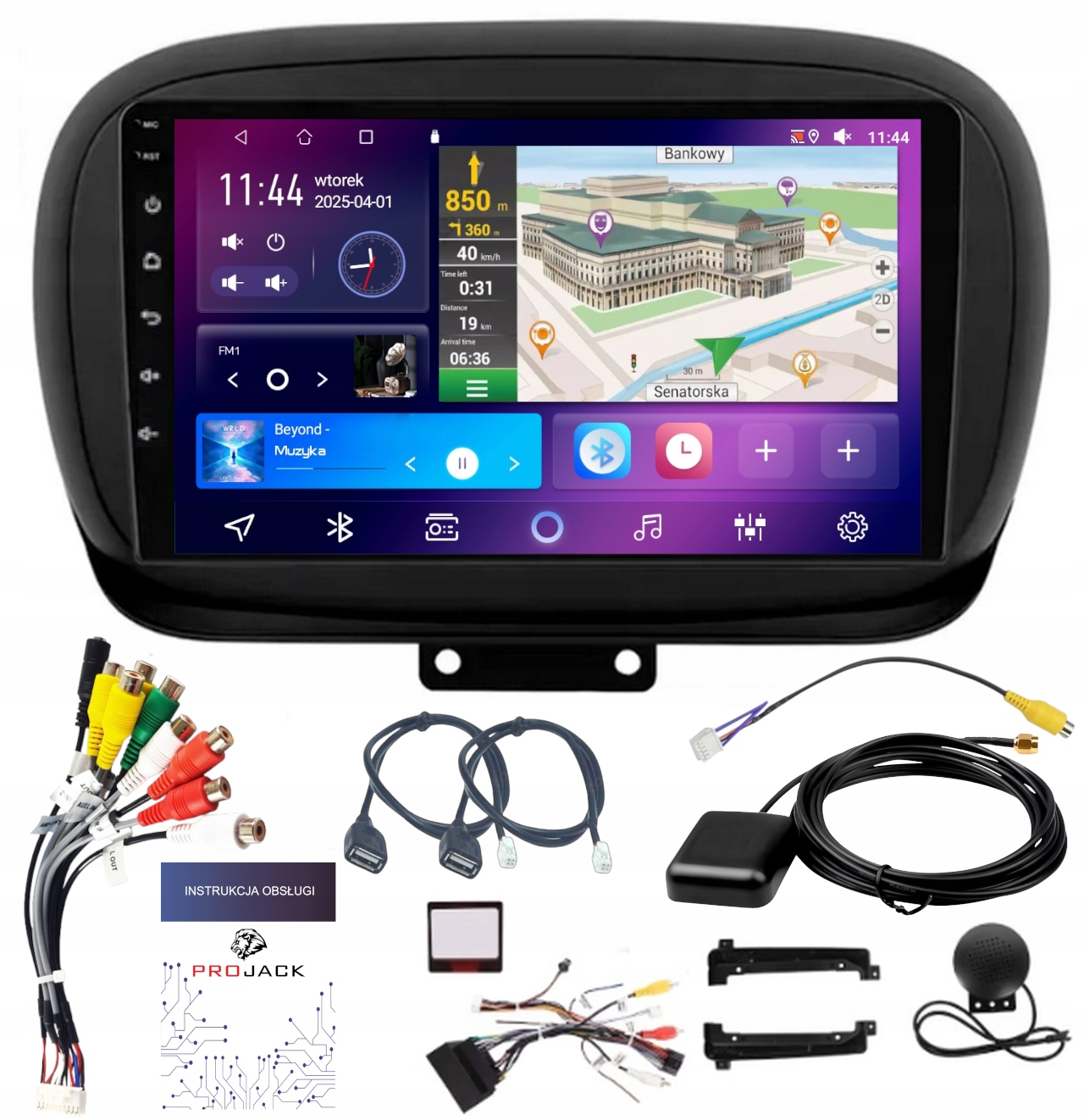 Autorádio Android pro Fiat 500 X 2014-2020, Android Auto, WiFi, Usb, 4GB Ram, 64GB Rom