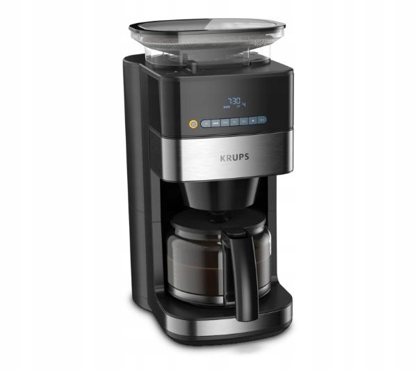 Ekspres przelewowy Krups z wbudowanym młynkiem KM832810 1,25 l czarny