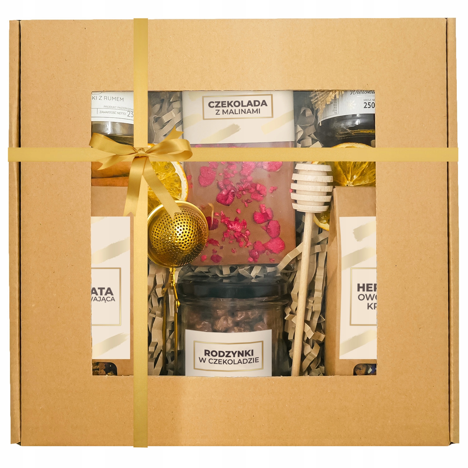 Box Prezentowy Z Herbatą i dodatkami zestaw upominkowy z czekoladą