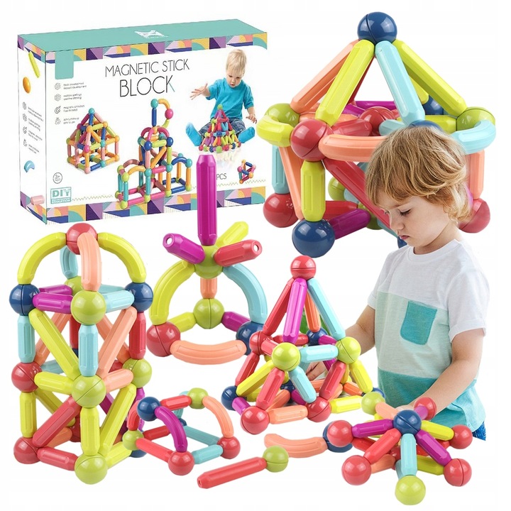 EDUKACYJNE KREATYWNE KLOCKI MAGNETYCZNE MAGNETIC STICKS ZESTAW PREZENT 120 Certyfikaty, opinie, atesty CE