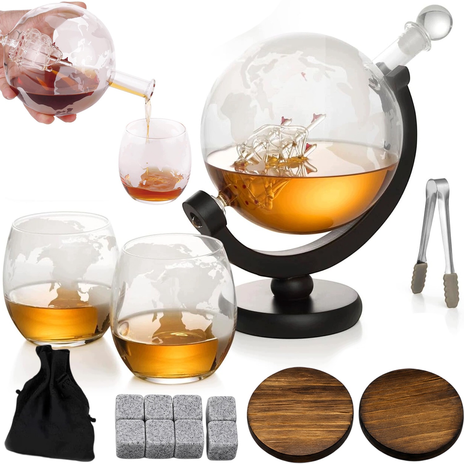 Sada Na Whisky Karafa Globus Sklenice Dárek K Narozeninám Tatínka Chlapa