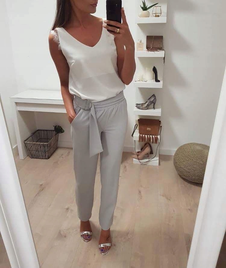 Kalhoty Lalous Barva Ecru vel Xs