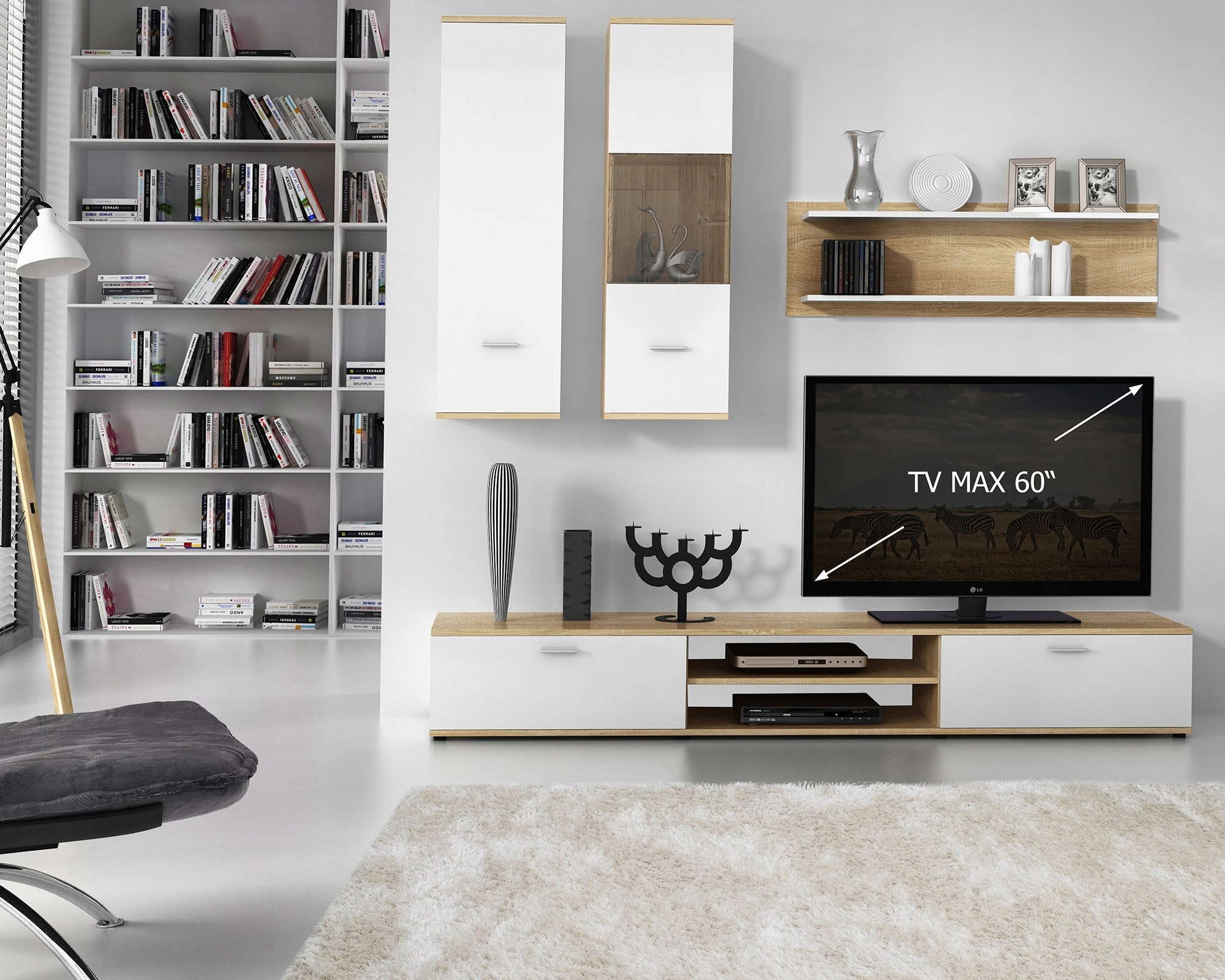 Meblościanka zestaw mebli RTV do salonu WOW 188x190x37 cm nowoczesna EAN (GTIN) 4250905622968