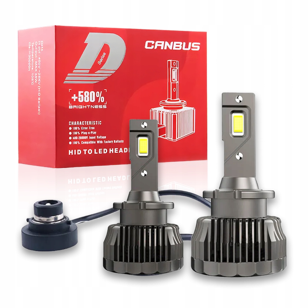 Żarnik Led D4S Xenon +580% 25000LM 6000K 70W Plug&Play D-series Pro