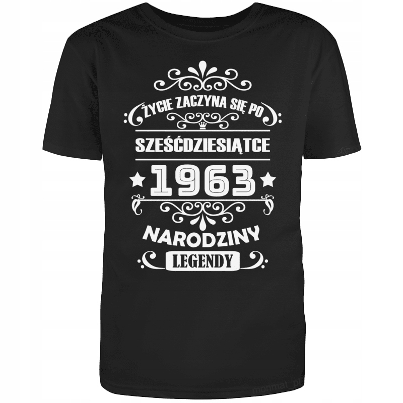 

Koszulka Urodziny Życie Zaczyna Się Po 60 1963 XXL