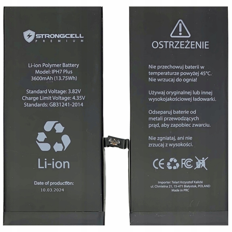 Bateria iPhone 7 Plus STRONGCELL, A1661, A1784 Większa Pojemność 03.2024r Kod producenta BATSCPRBPIPH7P