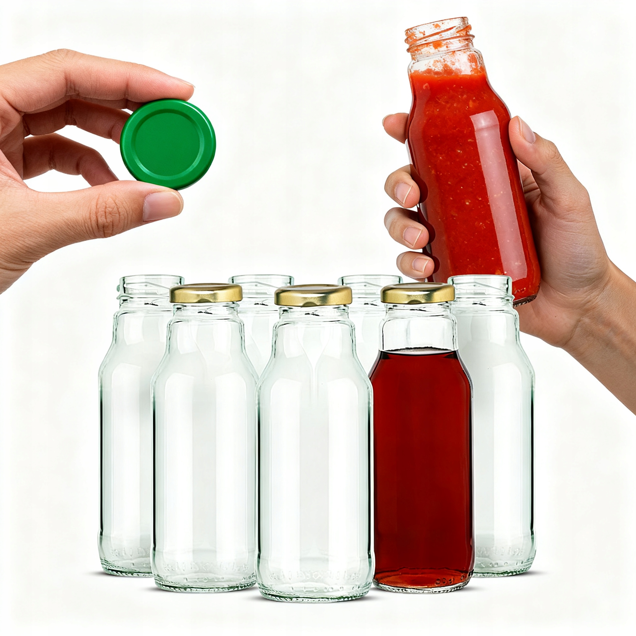 Butelki 300 ml z zakrętką zestaw 120 szt. Butelka na przecier syrop sok