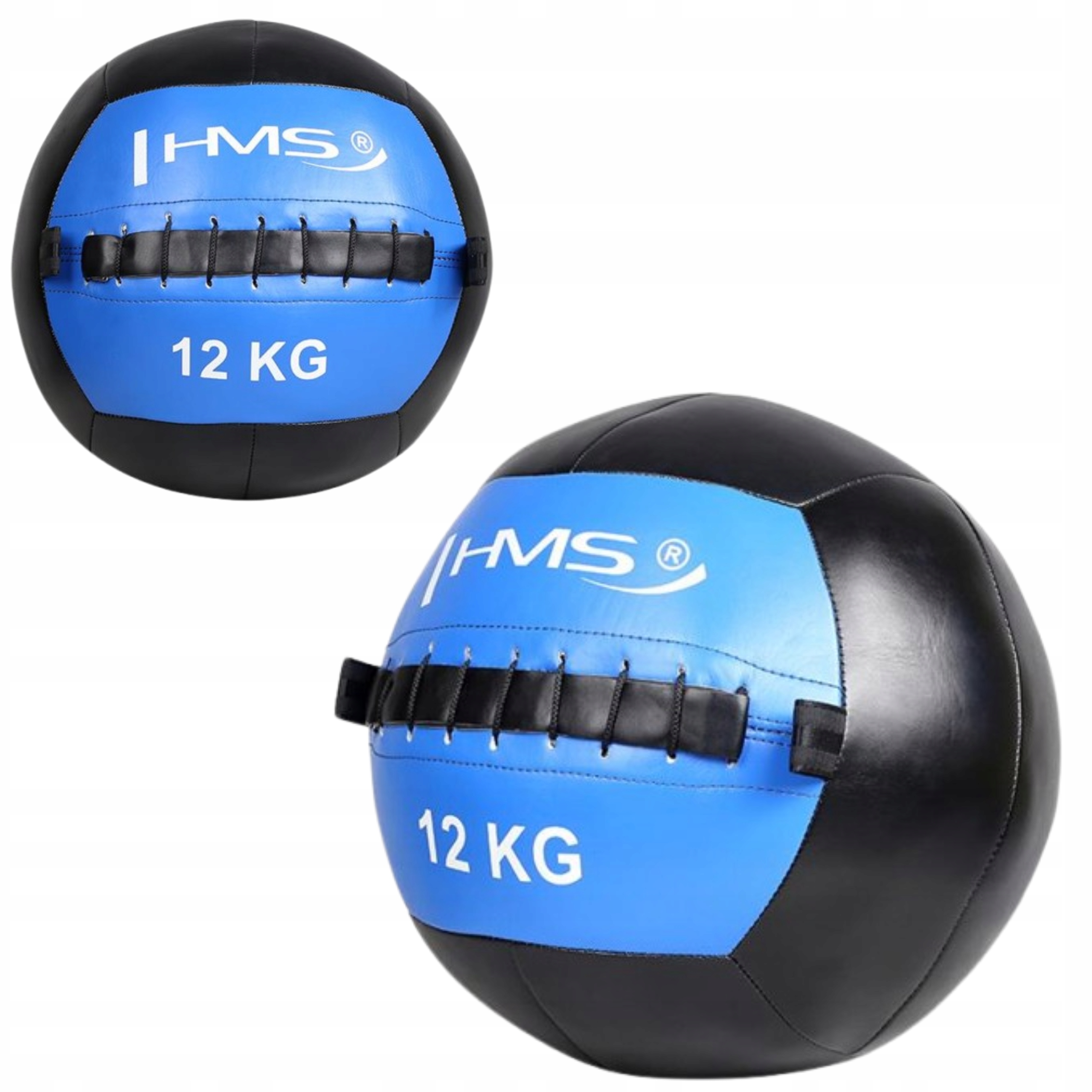 Wall Ball piłka 12 kg niebieska do treningu cross Hms
