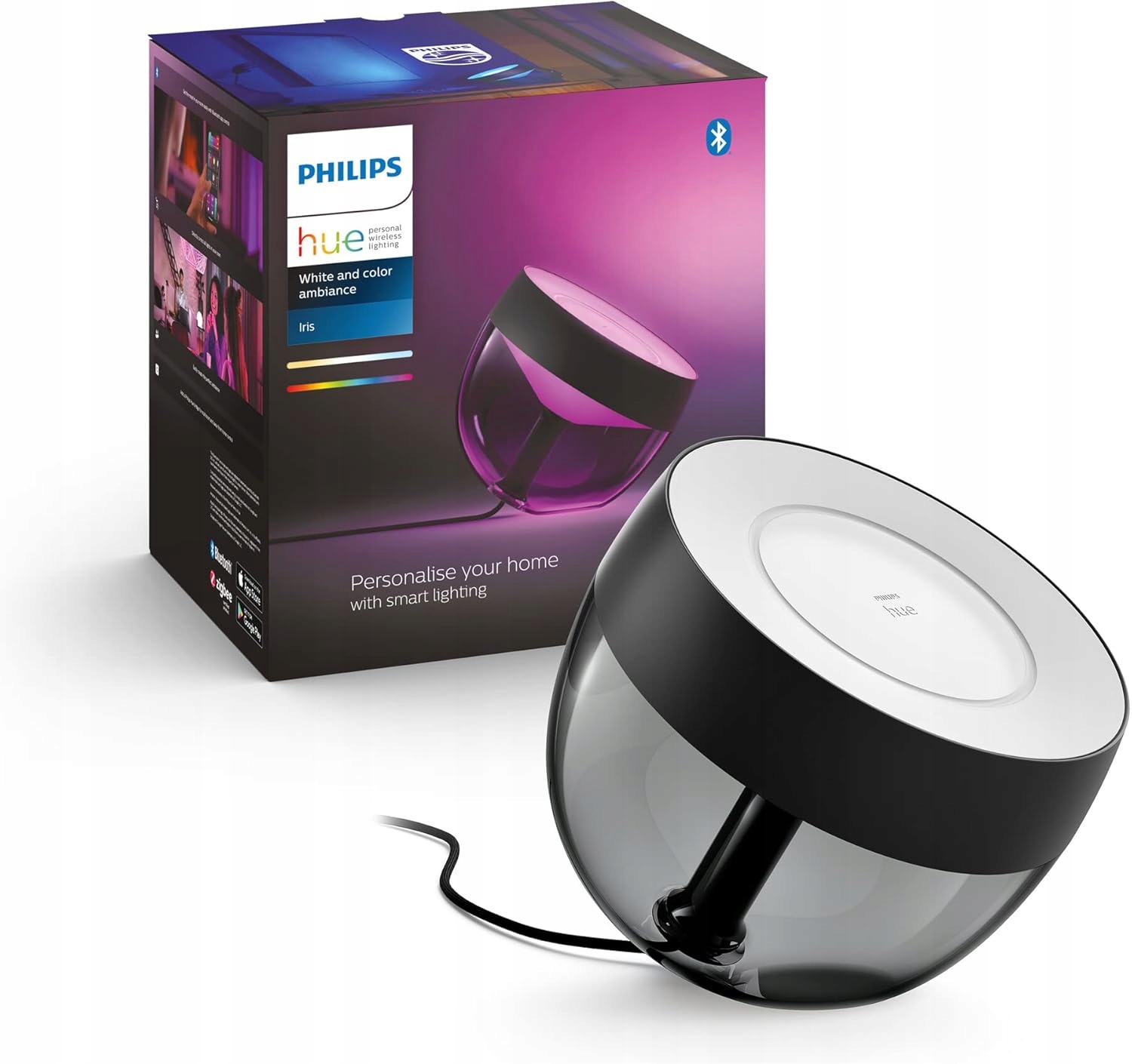 Stolová Led nočná lampa 8.2W Rgb čierna Inteligentná Iris Philips Hue