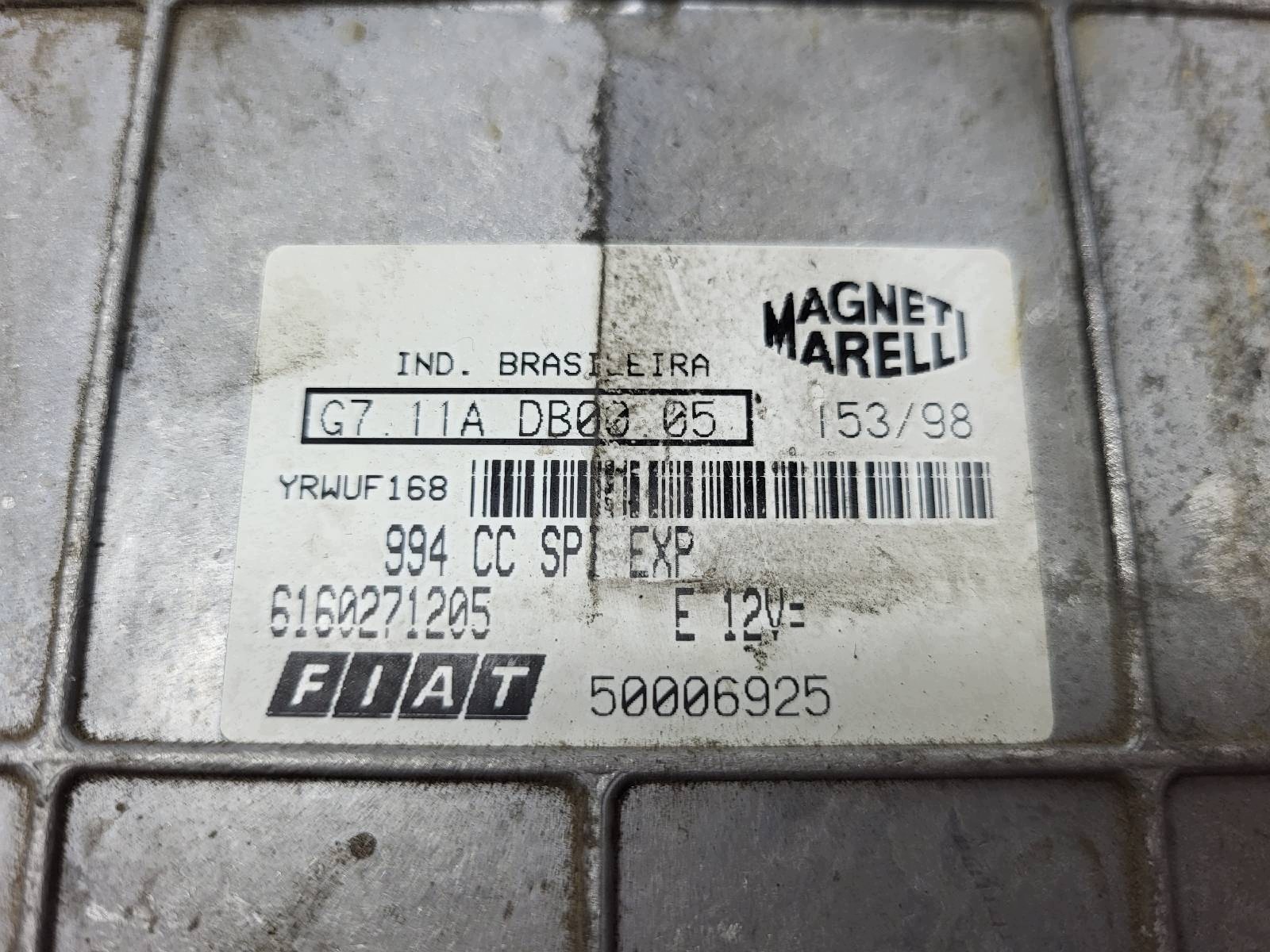 computer control unit of the engine Fiat UNO 1.0 6160271205 50006925