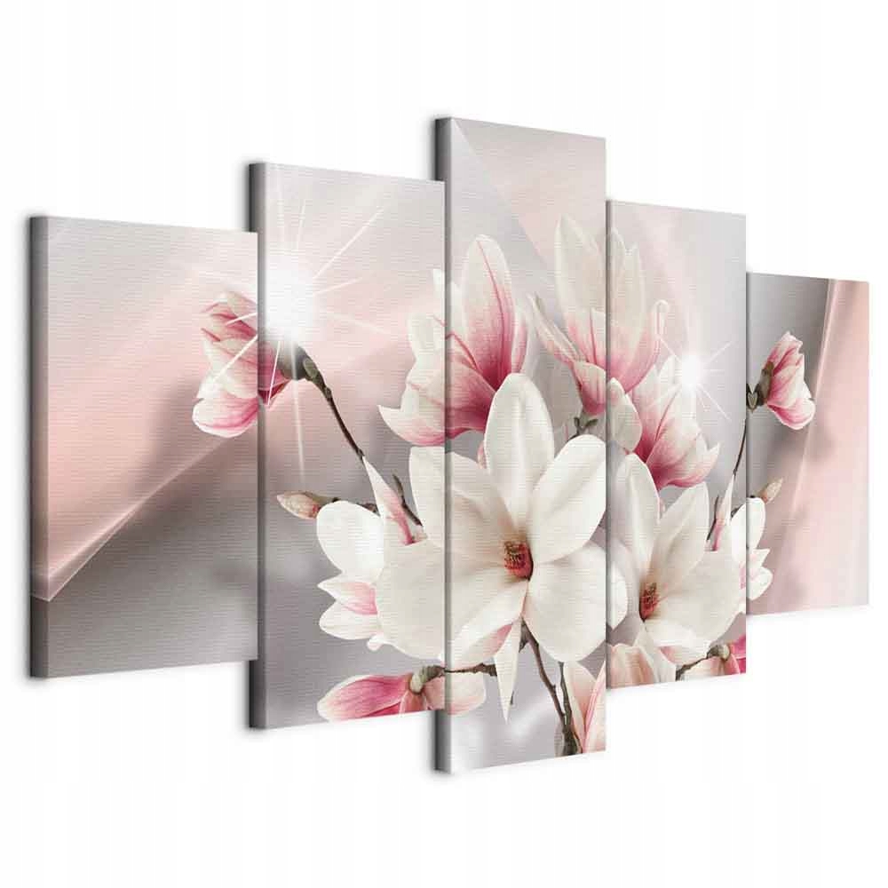 Obraz Triptych Do Obývacího Pokoje Květiny 3D Magnolie 5 Částí Moderní Velký 225x112
