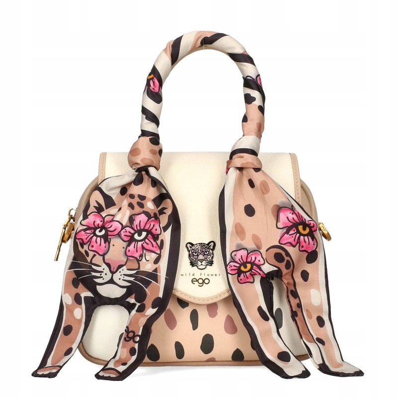 Ego Bloom mała torebka damska skórzana listonoszka Wild Flower apaszka