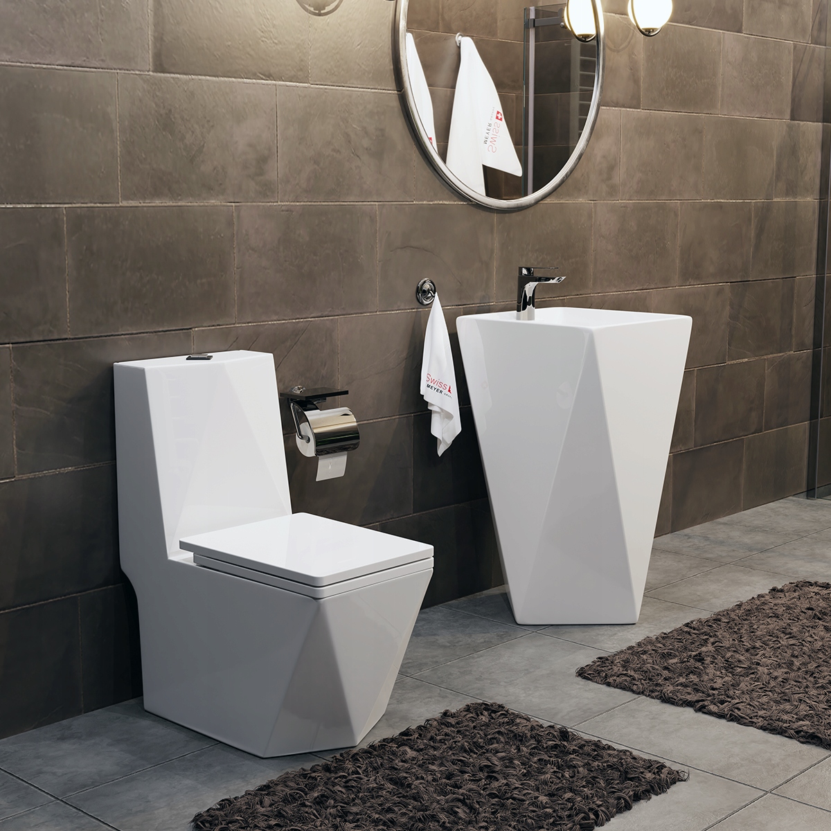 WC kompakt DIAMENT - BIAŁY system RIMFLASH Marka Swiss Meyer