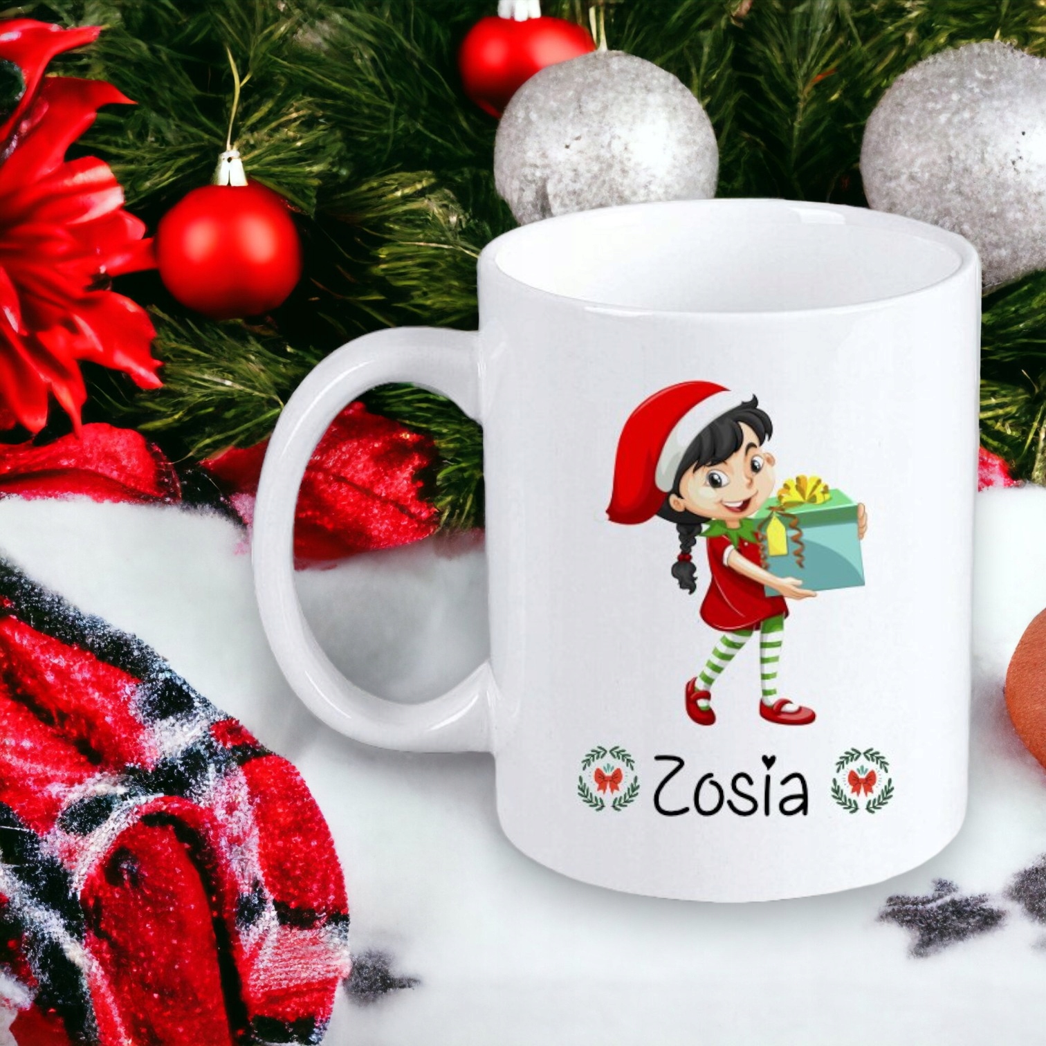 KUBEK Z NADRUKIEM IMIENIEM PREZENT NA MIKOŁAJKI ŚWIĘTA BOŻE NARODZENIE IMIĘ Marka ALFA WS