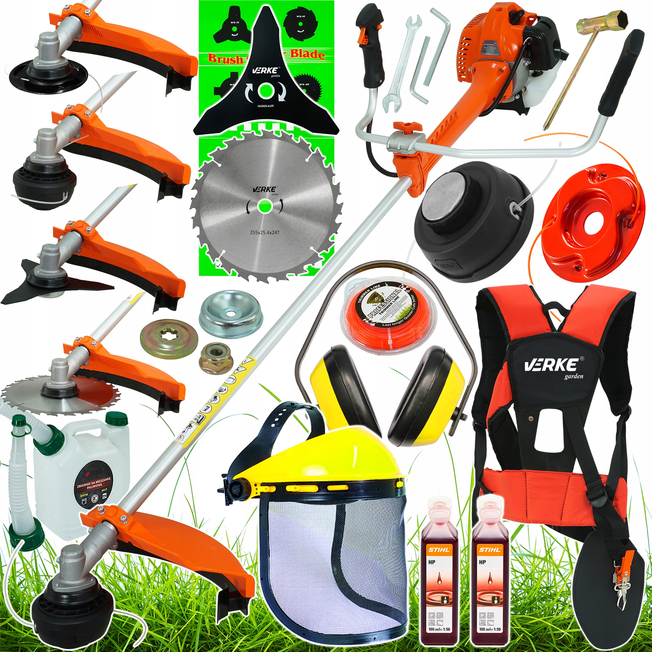 KOSA SPALINOWA PODKASZARKA KOSIARKA WYKASZARKA AMORTYZACJĄ OLEJ ZESTAW XXL