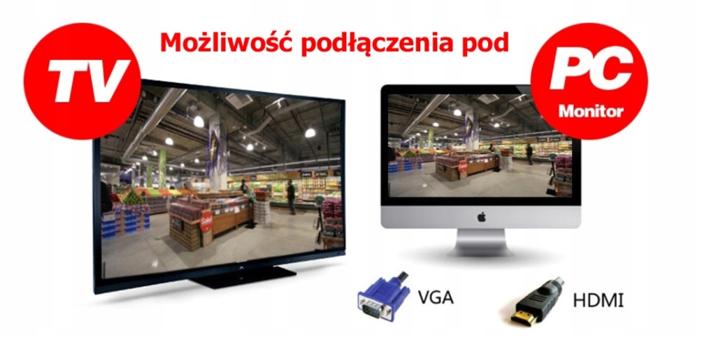 MONITORING 8MPX 4K KAMERY WIFI ZEWNĘTRZNE PODGLĄD ! Liczba obsługiwanych kamer 8