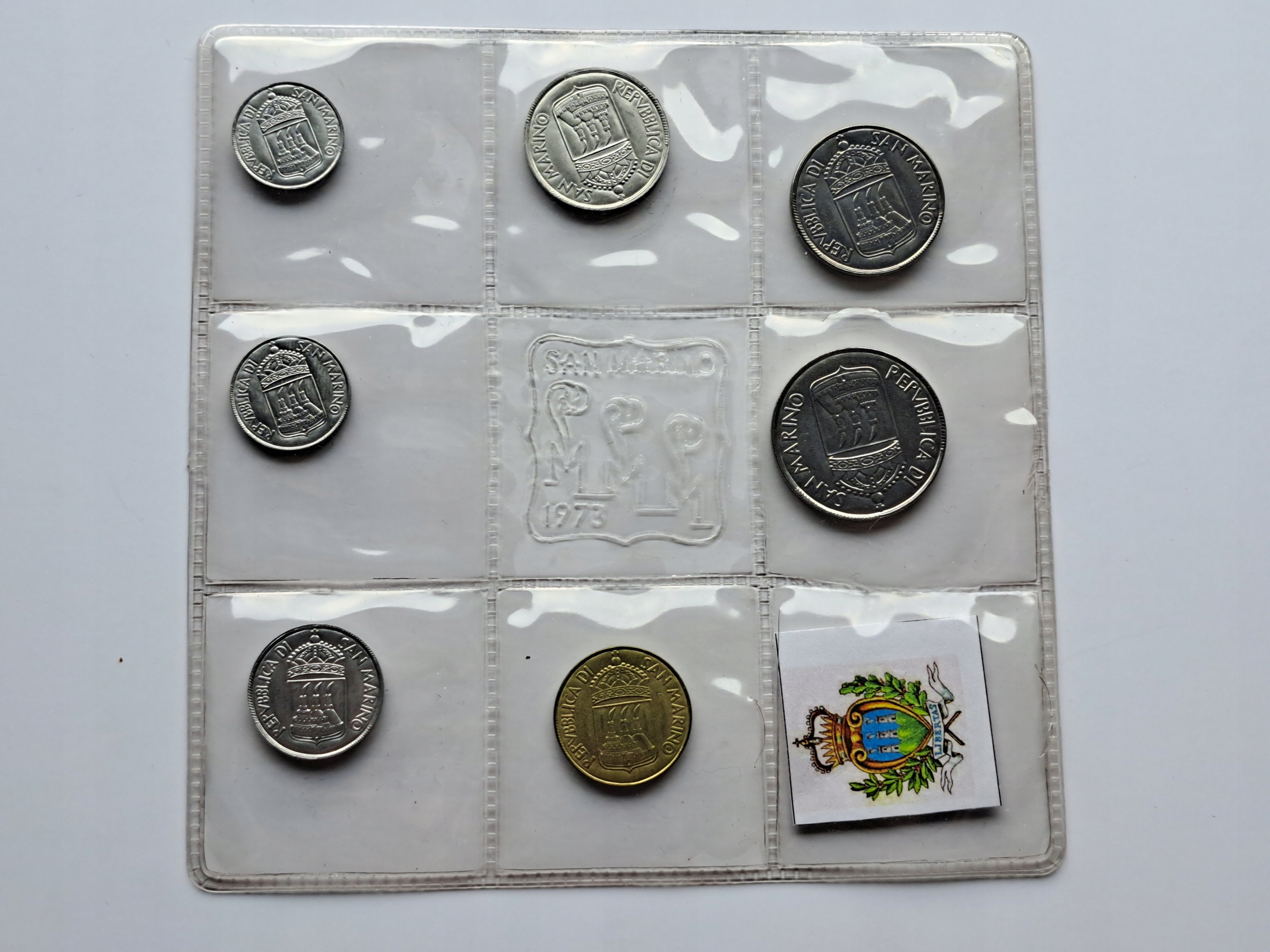 San Marino ZESTAW Monet - Różne Nominały + Blister - 1973 rok.