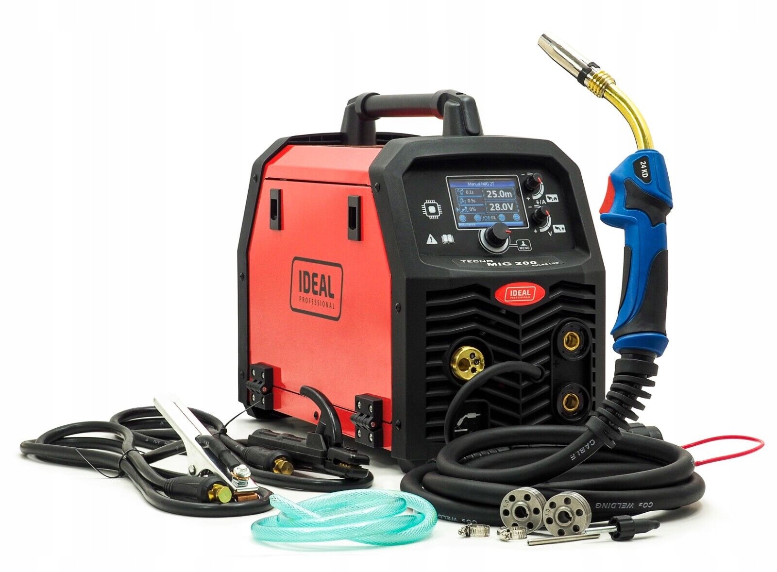 Svářečka Ideal Tecno Mig 200 Pulse LCD Poloautomatická 230V Hliník 230V