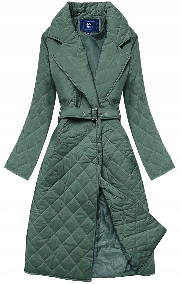 Prošívaná Bunda S Límcem AG8-8010 Zelená, Velikost S (36)