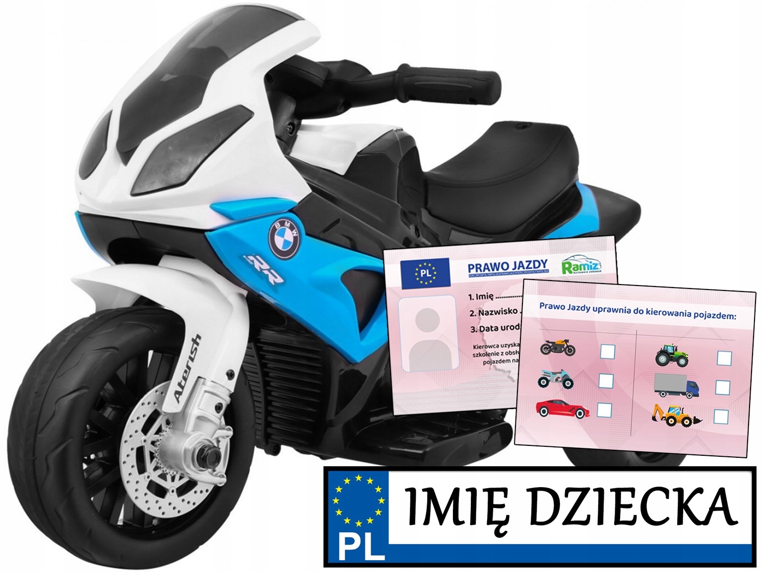 Motorek Bmw stabilny motor na akumulator dla dzieci z siedzeniem
