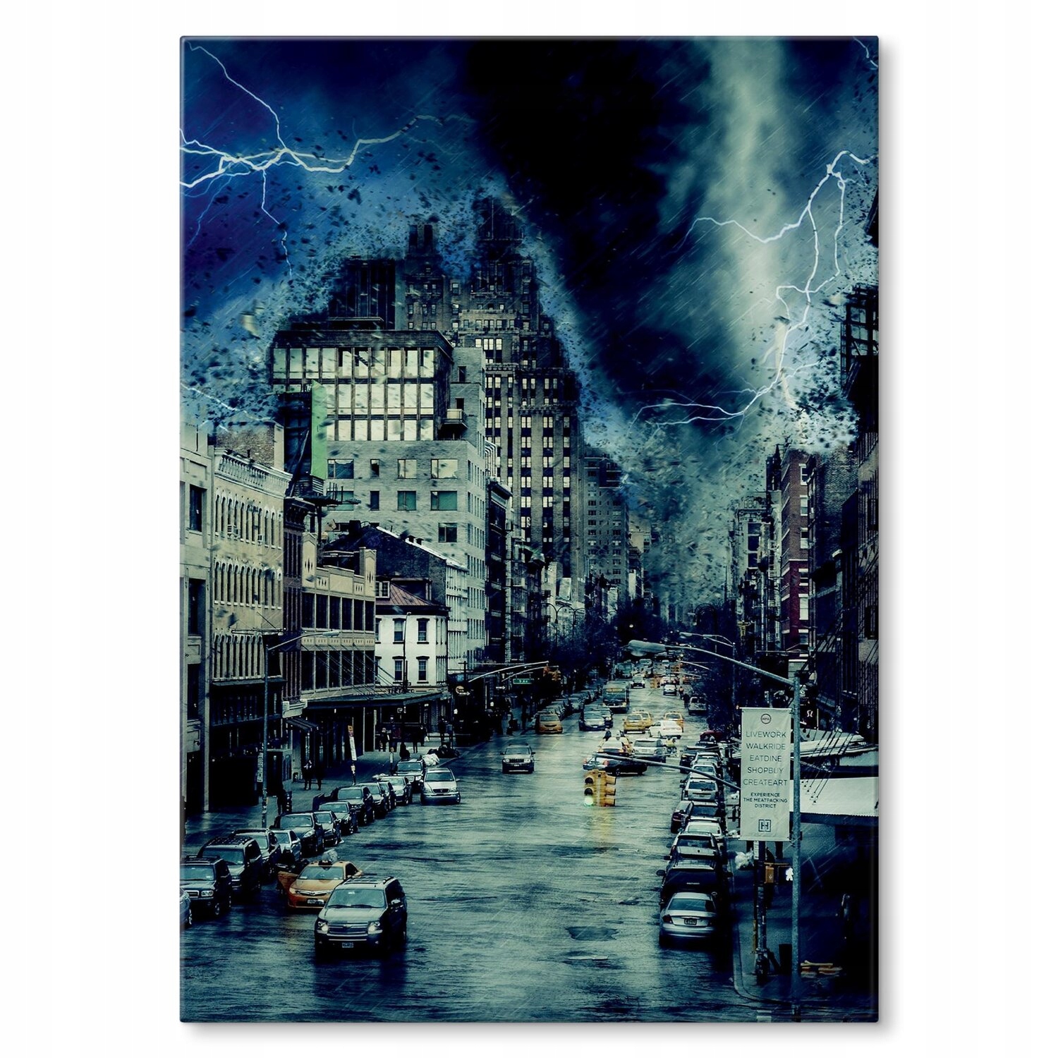 Kovový plakát Bouře nad městem Dárek 42 x 59 cm