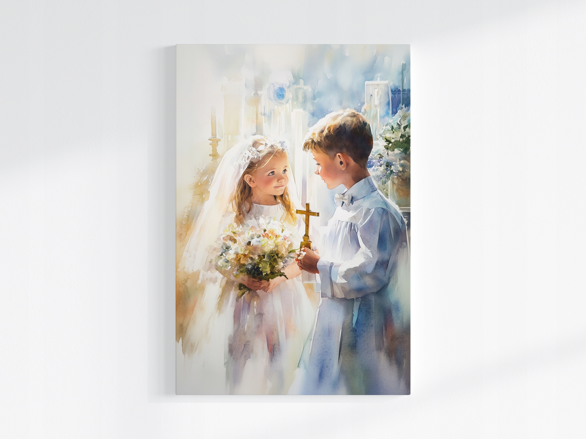 Obraz Na Plátně Canvas Svaté Přijímání Svatá Akvarel Děti Suvenýr 80x120