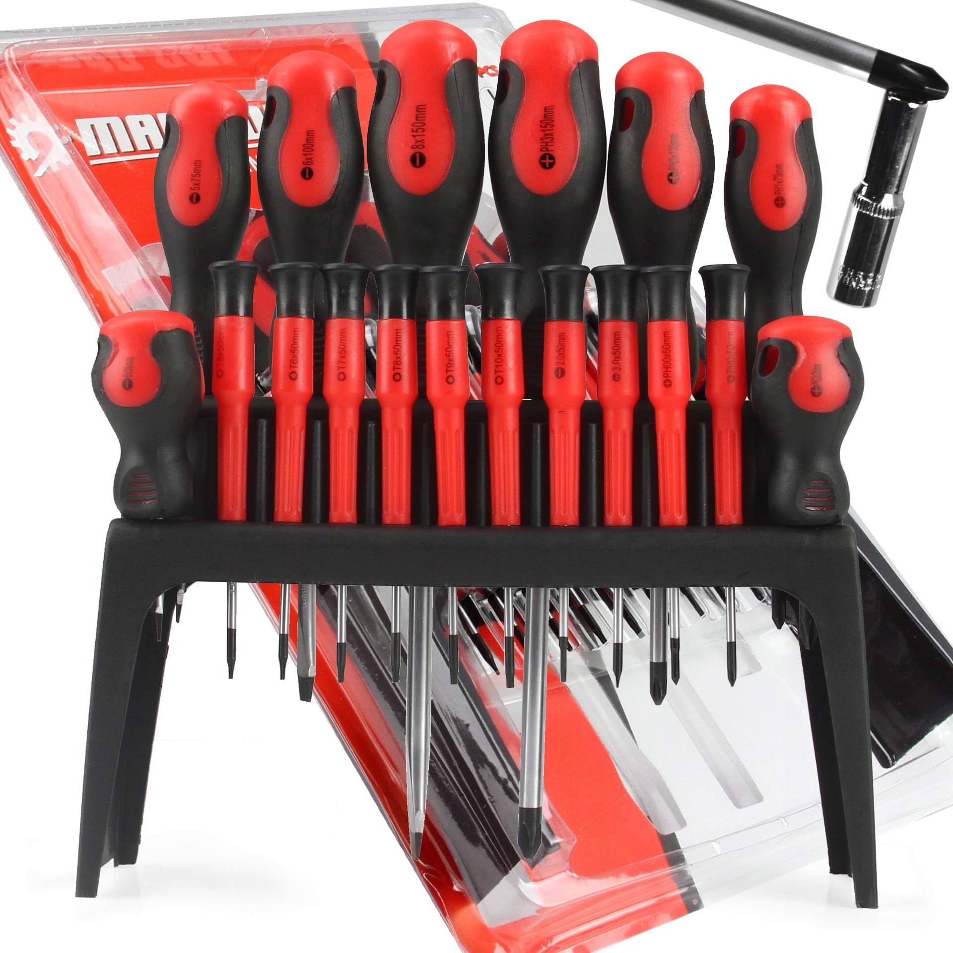 ZESTAW ŚRUBOKRĘTÓW WKRĘTAKÓW STOJAK 18EL ŚRUBOKRĘT