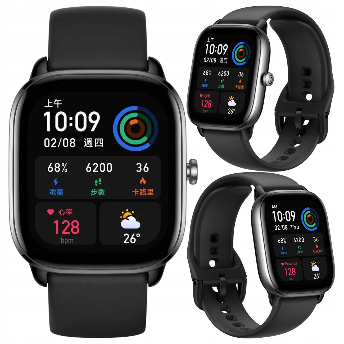 Smartwatch Zegarek Amazfit Gts 4 Mini Czarny Bluetooth 5.2 Amoled 270mAh