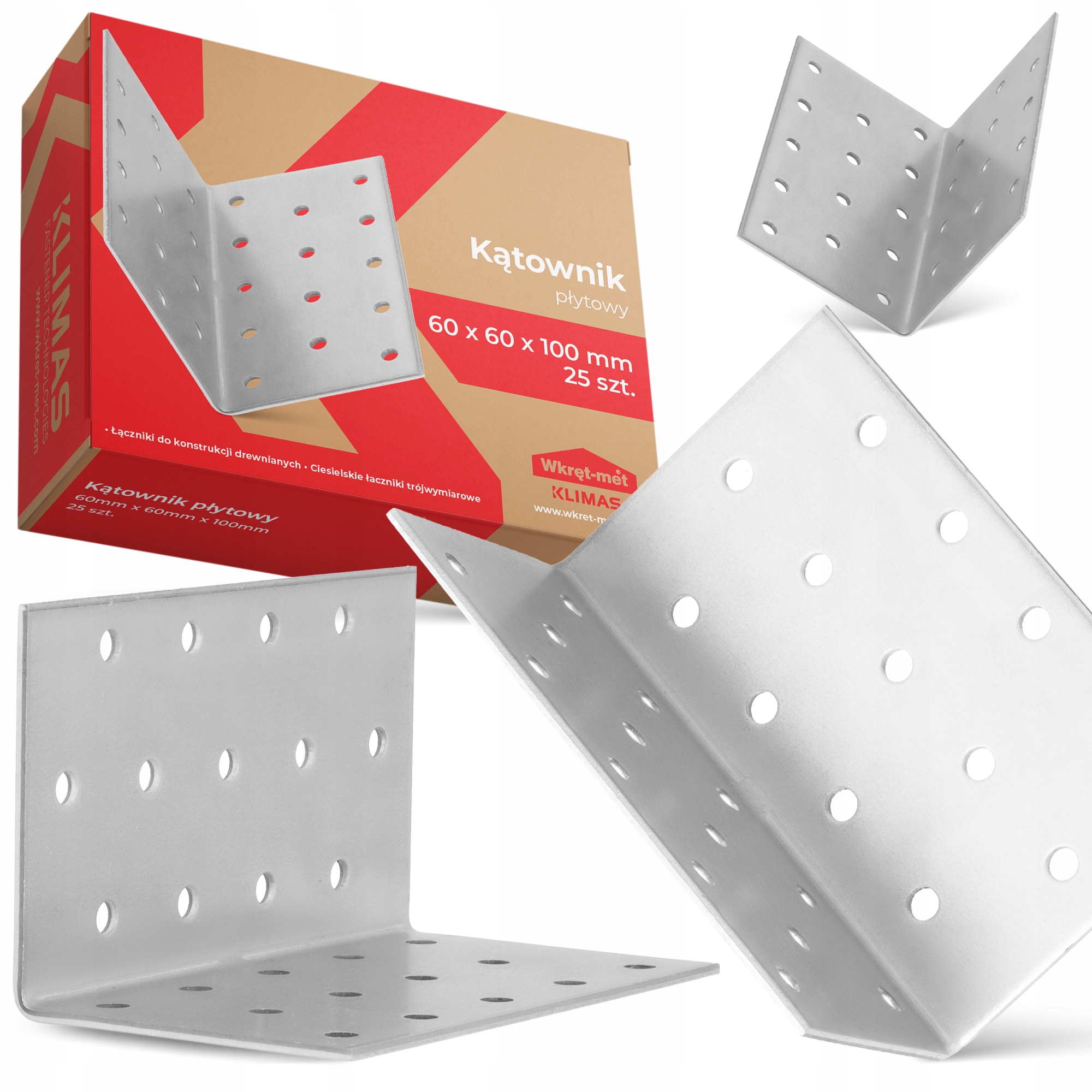 25 x Tesařský Úhelník Ocelový Deskový 60x60x100 Úhlový Spojovač Stolars 1K