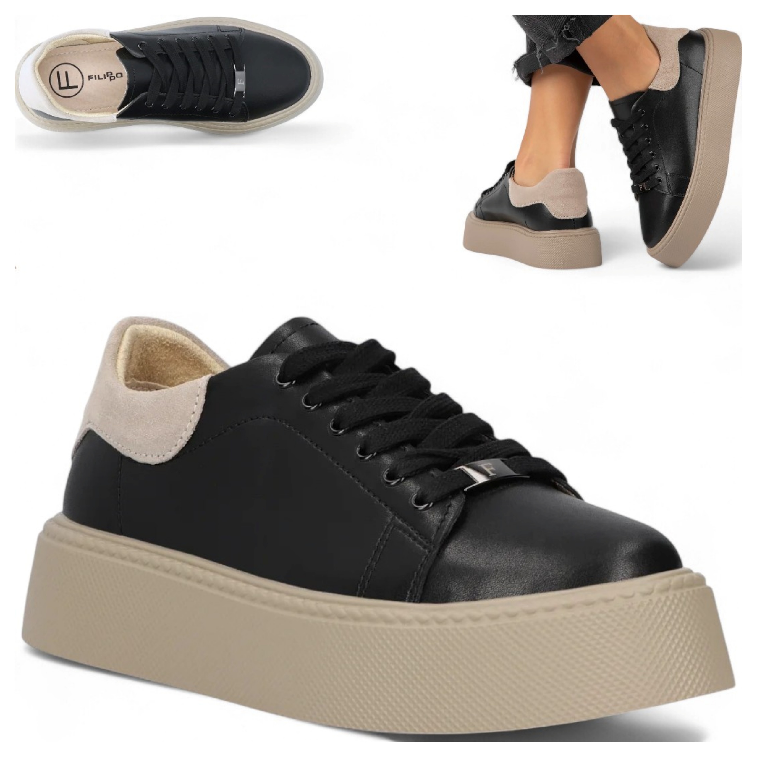 Filippo 40 Dámské polobotky Přírodní Kůže Sportovní obuv, silná podrážka