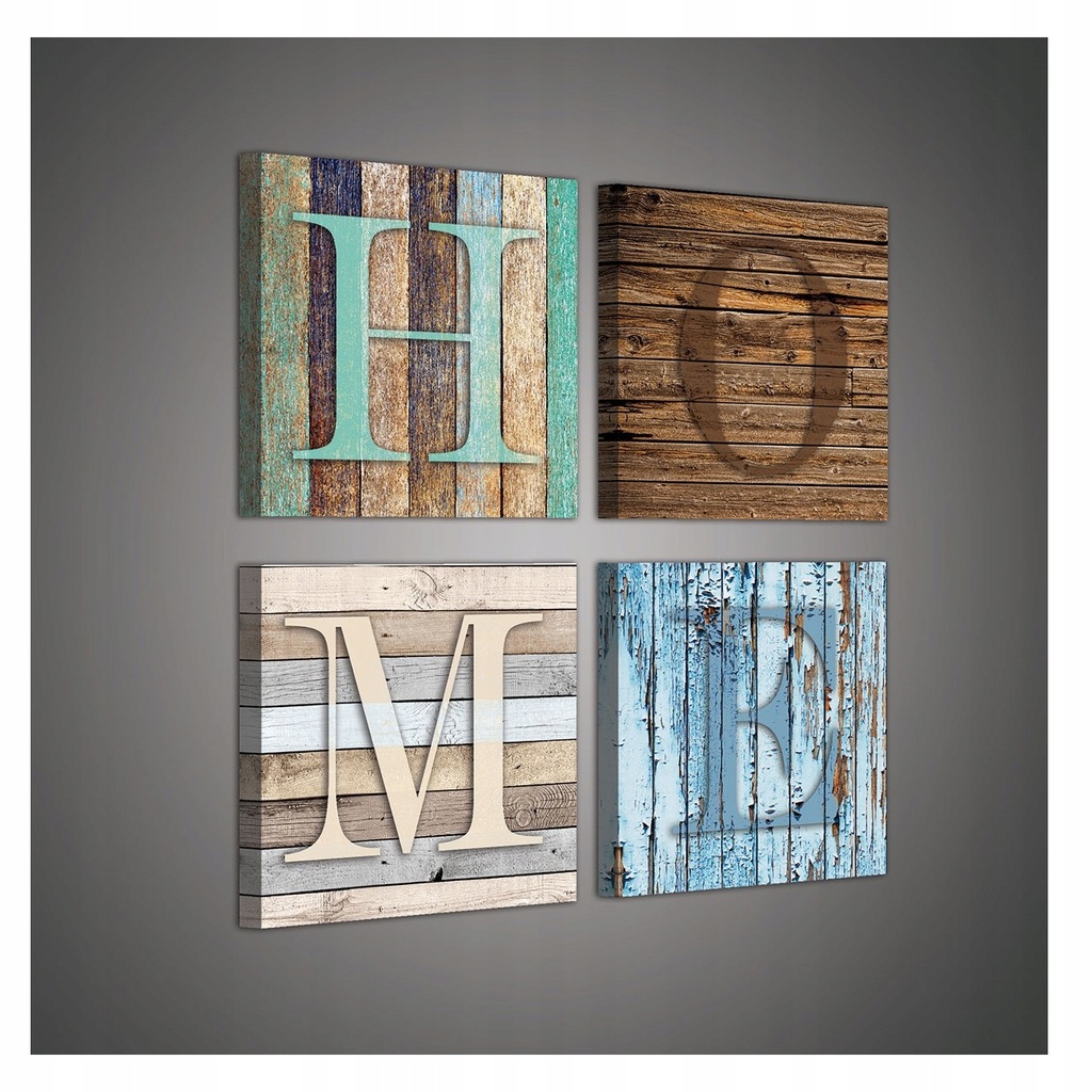 Obraz 64x64 modulární polyptych výzdoba domu Home vintage rustikální dřevo