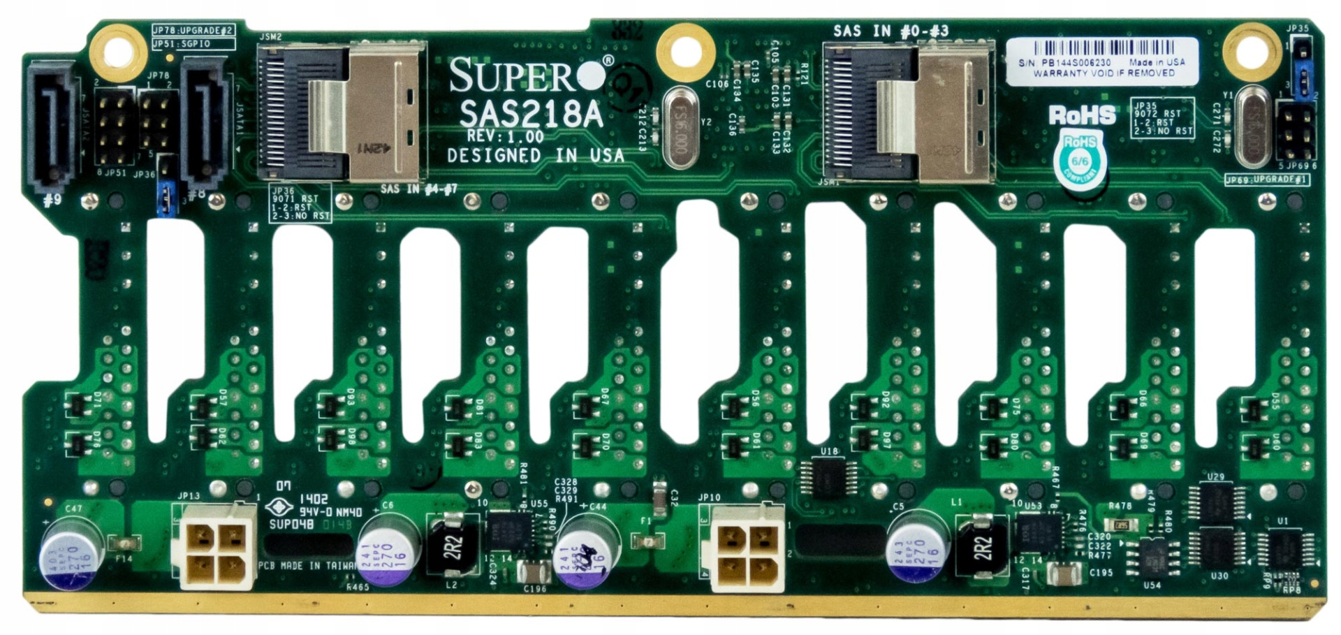 Supermicro SAS218A Backplane 2U 10-PORT Sas