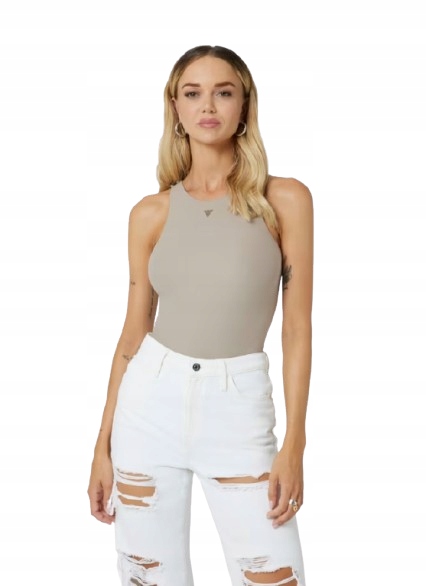 Guess Béžové Hladké Body Na Ramínkách, Sportovní Styl Xs Gnf