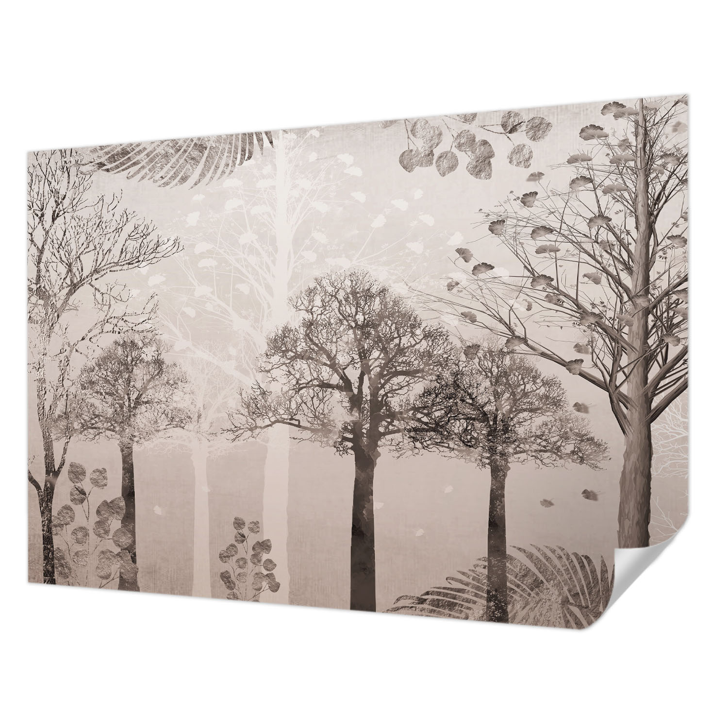 Samolepicí Fototapeta Rychlá Odrůda Stěny Jemné Stromy 312x219 cm