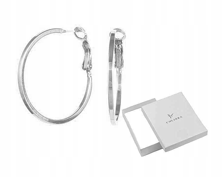 

Srebrne Kolczyki Koła Kółka Średnie Moda Klasyczne