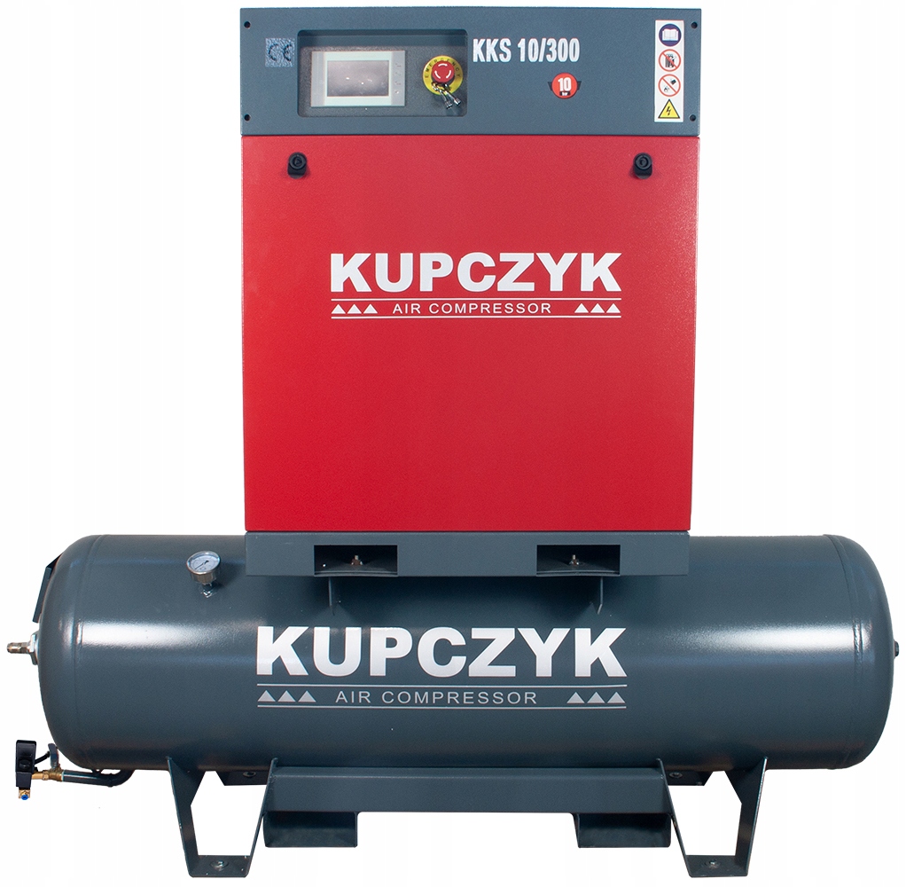 Kompresor śrubowy Kupczyk KKS 10/300 970 l/min zbiornik 300 litrów 7,5 kW Marka Kupczyk