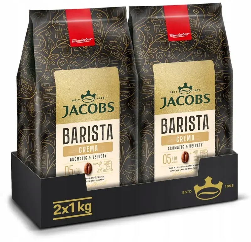 Kawa ziarnista mieszana Jacobs Barista Editions Crema 1kg x2