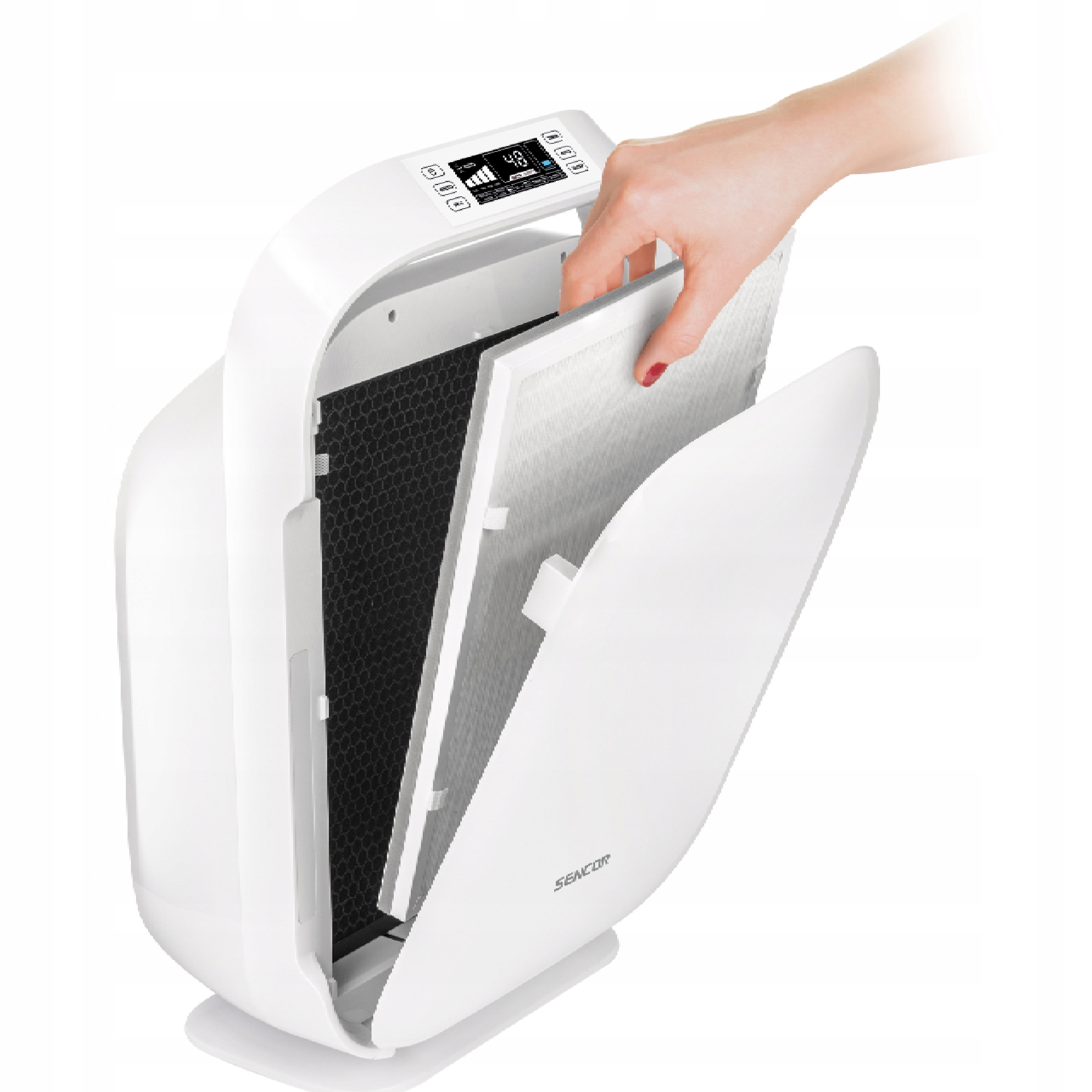 Oczyszczacz powietrza 50m2 UV-C 8 stp filtracja jonizacja Sencor SHA 9400WH Poziom hałasu 60 dB