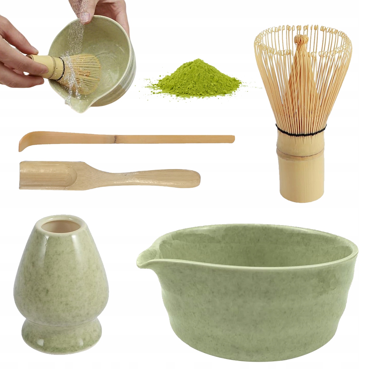 Levně Sada na čaj Matcha, 5-dílná Startovací Sada pro zelený čaj