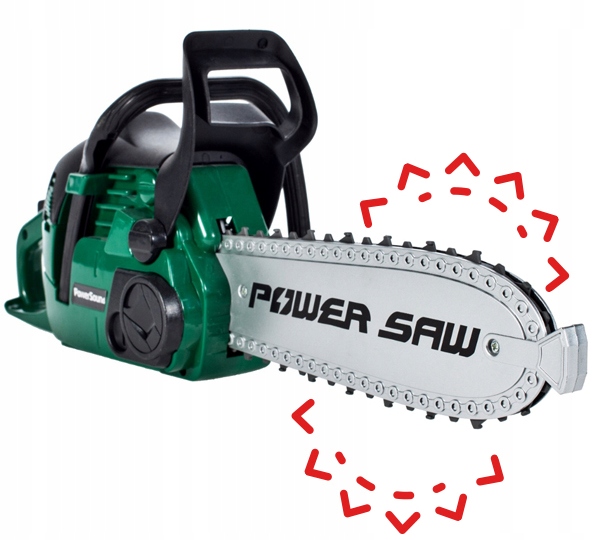 PIŁA MOTOROWA ZABAWKOWA dla dzieci DUŻA SPALINOWA + RUCHOMY GUMOWY ŁAŃCUCH Materiał guma plastik