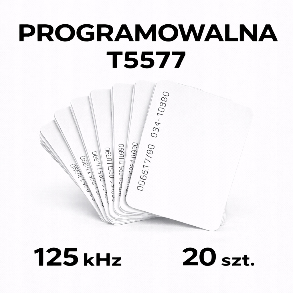 Karta zbliżeniowa PROGRAMOWALNA RFID 125 kHz T5577 Unique MIA EMK1 100 szt.